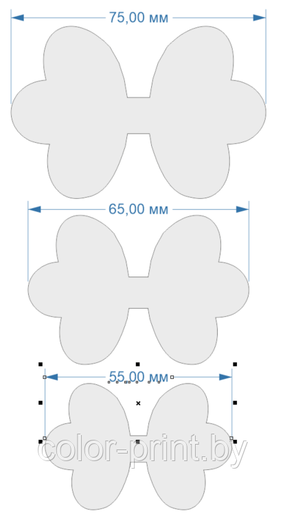 Набор шаблонов для бантиков, ПЭТ 0,7 мм (1уп = 5наборов) - фото 2 - id-p88129594
