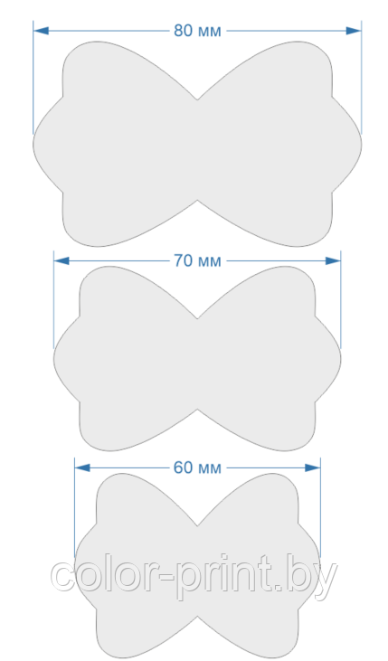 Набор шаблонов для бантиков, ПЭТ 0,7 мм (1уп = 5наборов) - фото 2 - id-p88130044