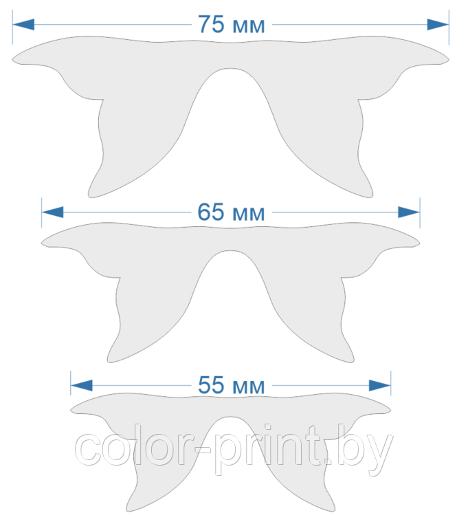 Набор шаблонов для бантиков, ПЭТ 0,7 мм (1уп = 5наборов) - фото 2 - id-p88130057