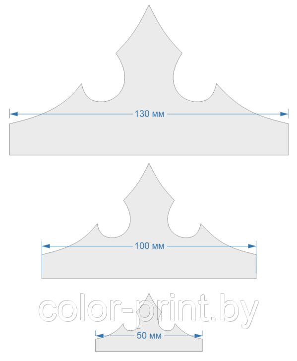 Набор шаблонов "Корона", ПЭТ 0,7 мм (1уп = 5наборов) - фото 2 - id-p88130110