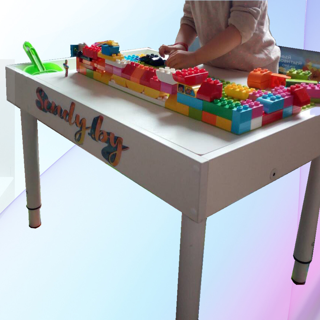 Световой столик на растущих ножках с длинной крышкой: одна сторона лего-панель, а вторая "3D Кухня" - фото 8 - id-p88129362
