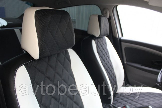 Чехлы для Hyundai Accent (10-17) РОМБИК (Экокожа) - фото 4 - id-p88143978