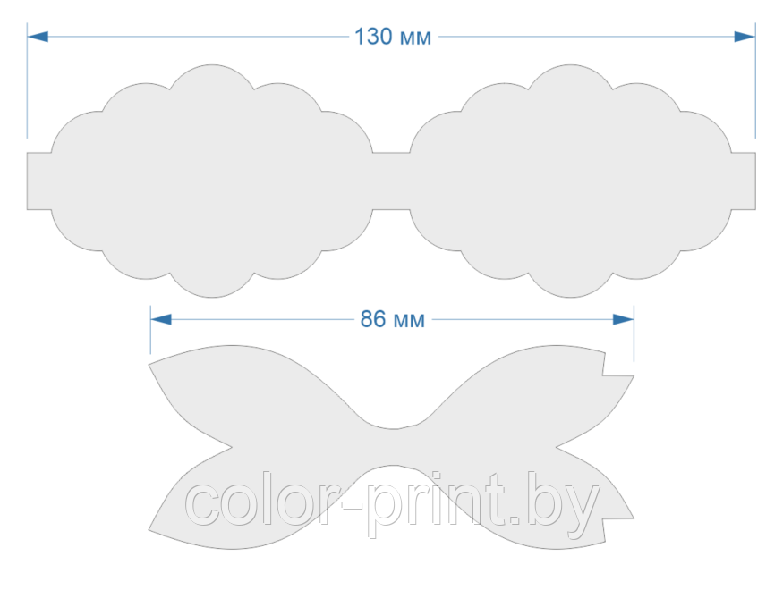 Набор шаблонов для бантиков , ПЭТ 0,7 мм (1уп = 5наборов) 130 - фото 1 - id-p88145114