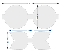 Набор шаблонов для бантиков , ПЭТ 0,7 мм (1уп = 5наборов) 120
