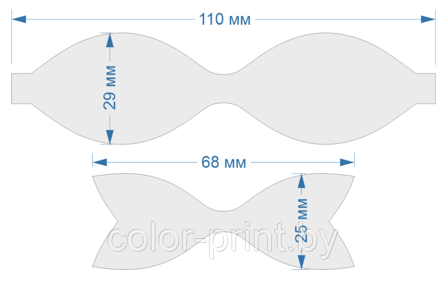Набор шаблонов для бантиков , ПЭТ 0,7 мм (1уп = 5наборов) 110