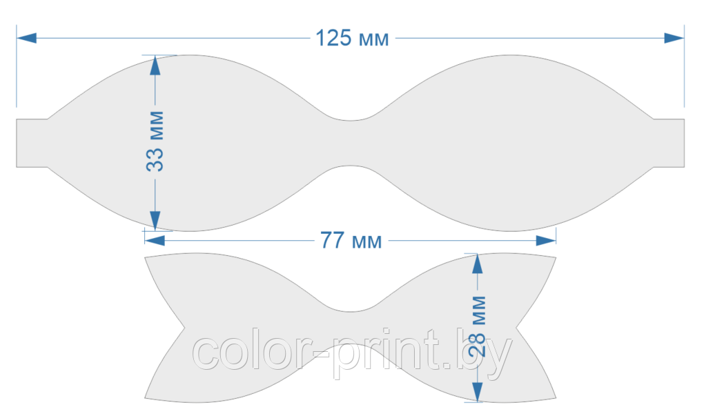 Набор шаблонов для бантиков , ПЭТ 0,7 мм (1уп = 5наборов) 125 - фото 1 - id-p88145491