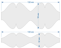 Набор шаблонов для бантиков , ПЭТ 0,7 мм (1уп = 5наборов) 130