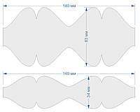 Набор шаблонов для бантиков , ПЭТ 0,7 мм (1уп = 5наборов) 140