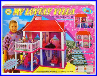 Двухэтажный домик для кукол барби My Lowely Villa