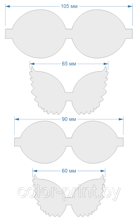 Набор шаблонов для бантиков , ПЭТ 0,7 мм (1уп = 5наборов) - фото 2 - id-p88146159
