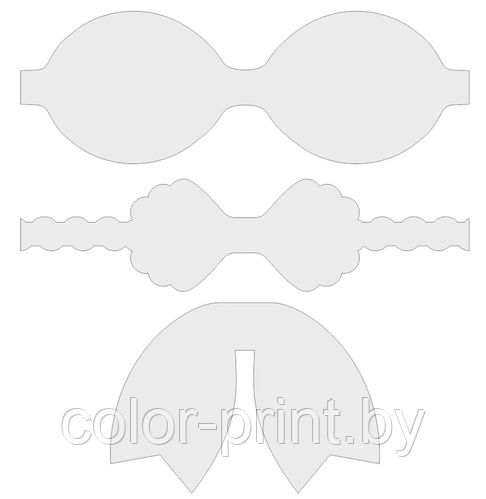 Набор шаблонов для бантиков , ПЭТ 0,7 мм (1уп = 5наборов) Собственное ...