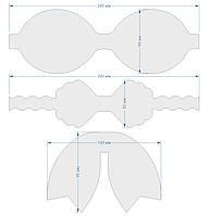 Набор шаблонов для бантиков , ПЭТ 0,7 мм (1уп = 5наборов) 200