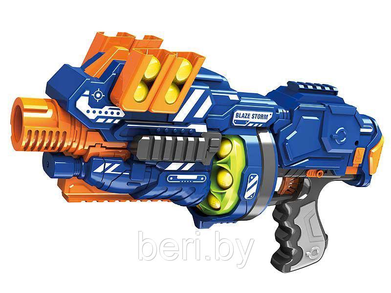 Автомат, Бластер ZC7087 + 12 пуль-шариков Blaze Storm пистолет детский игрушечный, типа Nerf (Нерф) - фото 2 - id-p88163716