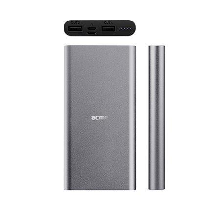 Power bank Acme 10000 мАч серого цвета для нанесения логотипа