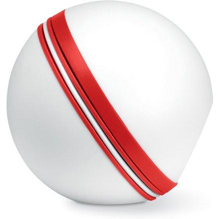 Портативная колонка в виде небольшого мяча Баллас для нанесения логотипа. Белый/красный