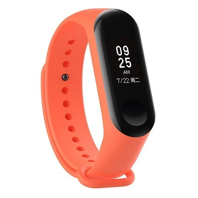 Силиконовый ремешок для Xiaomi Mi Band 3 оранжевый - фото 1 - id-p88162648