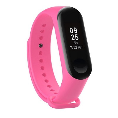 Силиконовый ремешок для Xiaomi Mi Band 3 розовый - фото 1 - id-p88162649