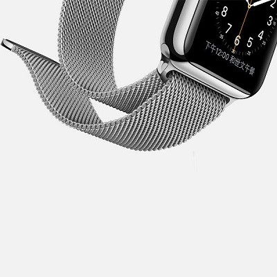 Ремешок металлический Milanese Loop cеребристый для Apple Watch Series 4/5/6/SE 40mm - фото 3 - id-p88162681