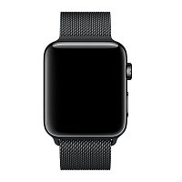 Ремешок металлический Milanese Loop черный для Apple Watch Series 4/5/6/SE 40mm