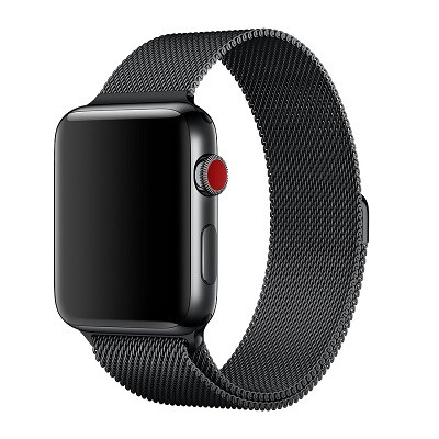 Ремешок металлический Milanese Loop черный для Apple Watch Series 4/5/6/SE 40mm - фото 2 - id-p88162684