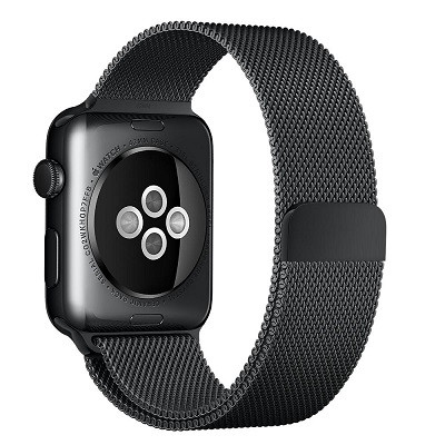 Ремешок металлический Milanese Loop черный для Apple Watch Series 4/5/6/SE 40mm - фото 3 - id-p88162684