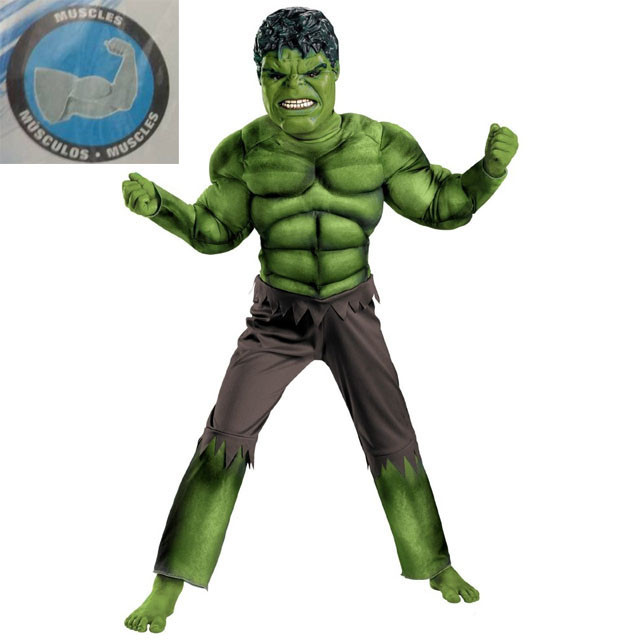 Костюм детский Халк Hulk Avengers Muscle (с мышцами) - фото 1 - id-p88196394