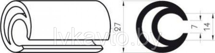 Алюминиевый профиль (штанга) натяжения бокового тента  D 27
