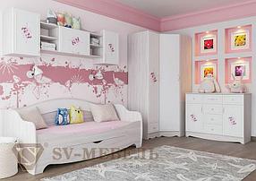Подростковая комната Акварель Цветы фабрики SV-Мебель с рисунком цветы или море