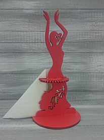 Салфетница "Дама-балерина", цвет: красный