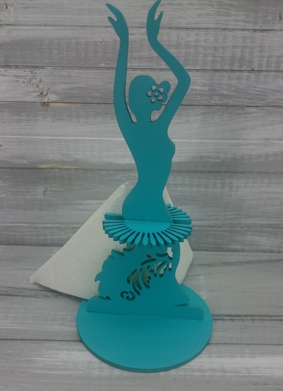 Салфетница "Дама-балерина", цвет: морская волна