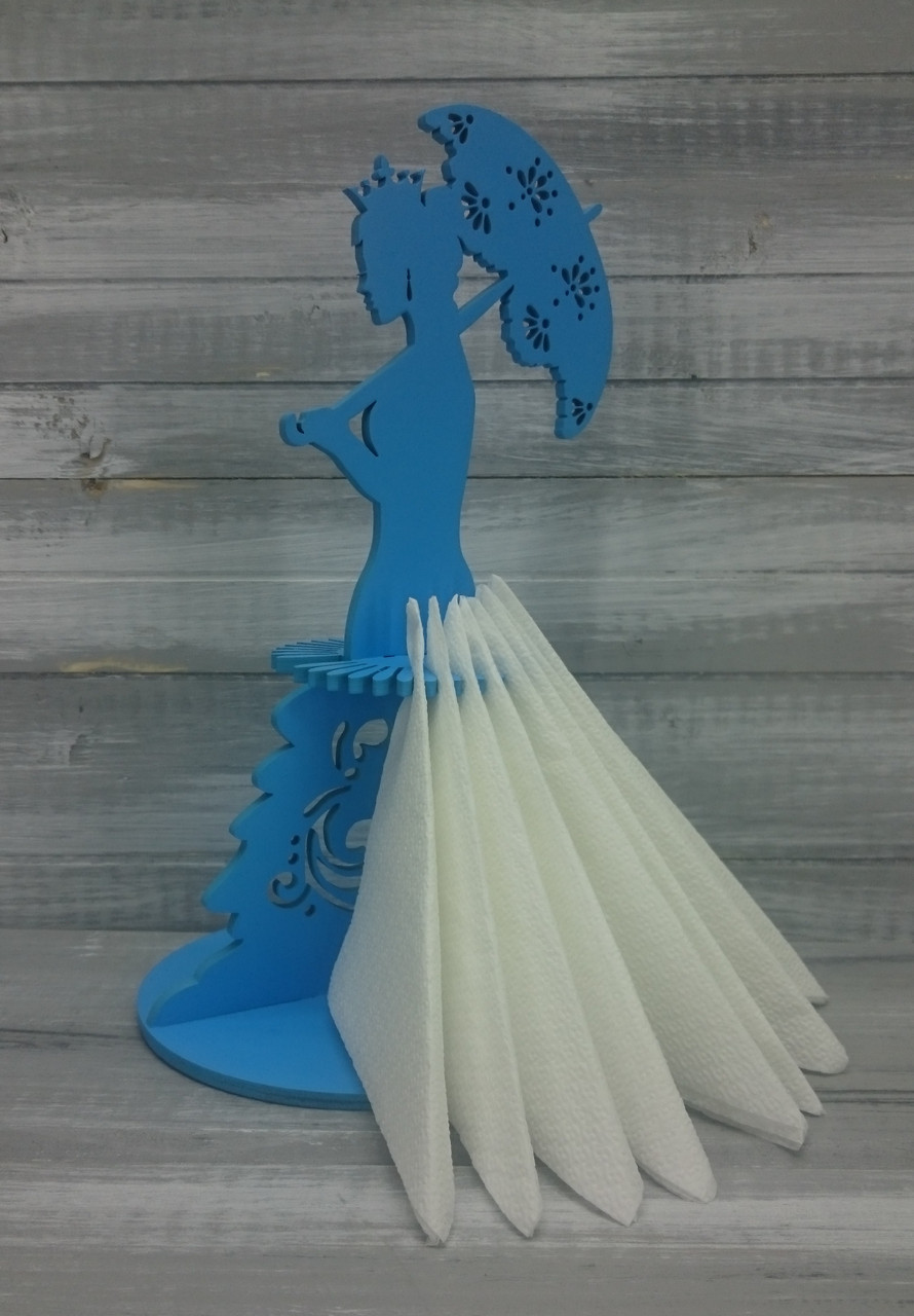 Салфетница "Дама с зонтиком", цвет: голубой - фото 3 - id-p88208006