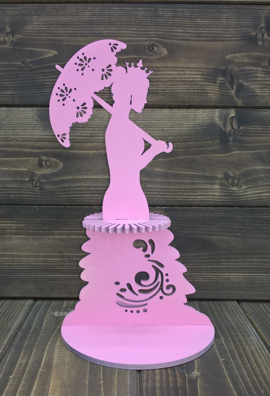 Салфетница "Дама с зонтиком", цвет: розовый