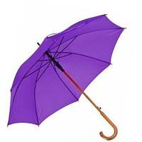 Зонт-трость фиолетовый с деревянной ручкой для нанесения логотипа