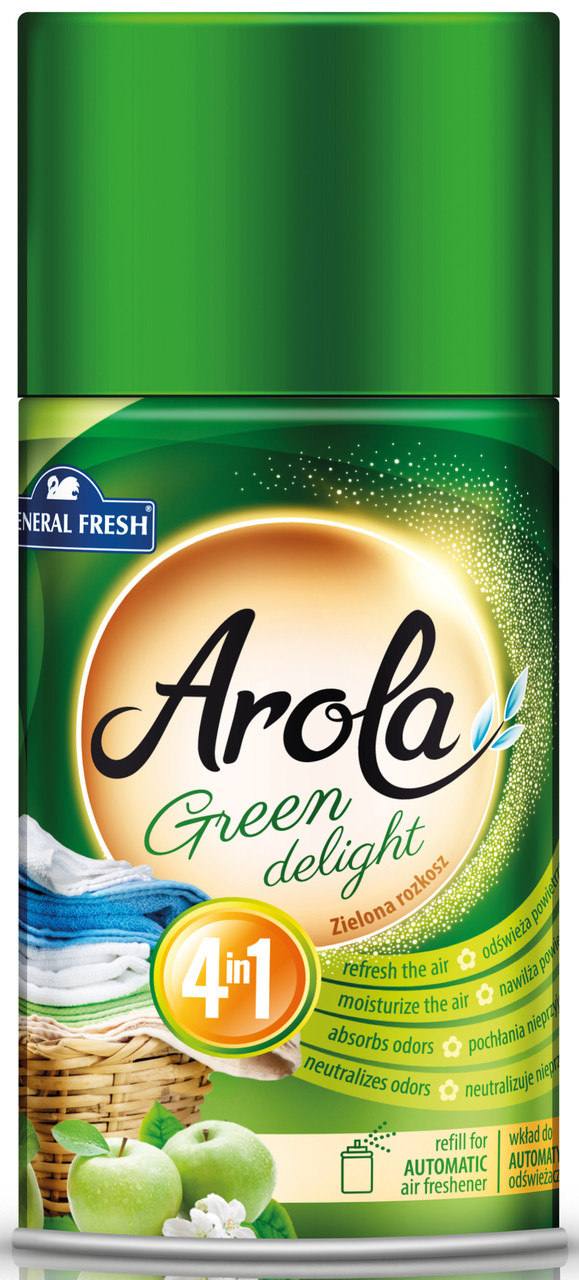 Сменный баллон к освежителю воздуха Arola "Green Delight" (250 мл) General Fresh (Зеленый восторг) - фото 1 - id-p63277071