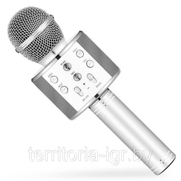 Караоке-микрофон Bluetooth WS-858 серебряный Handheld ktv