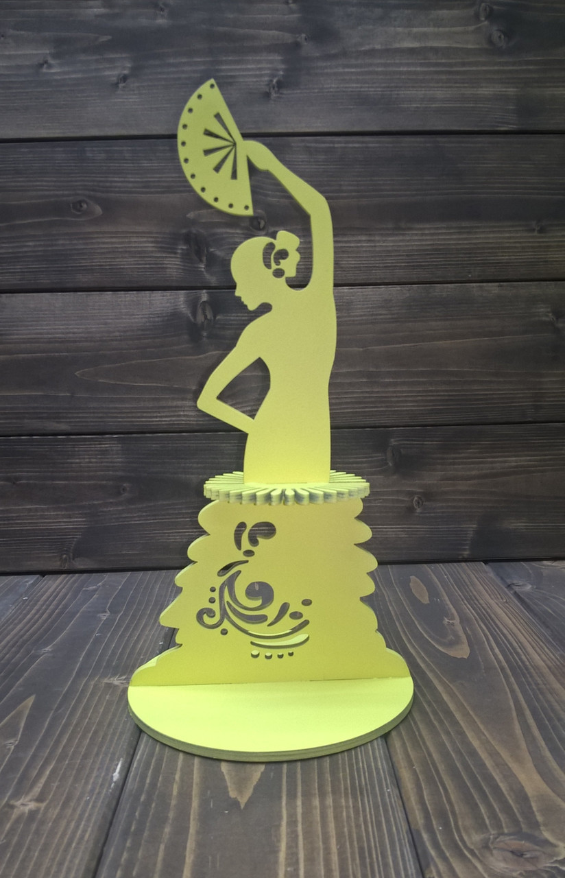 Салфетница "Дама с веером", цвет: лимонный