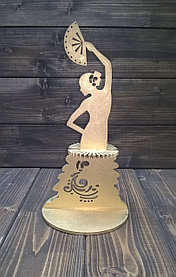 Салфетница "Дама с веером", цвет: золотой