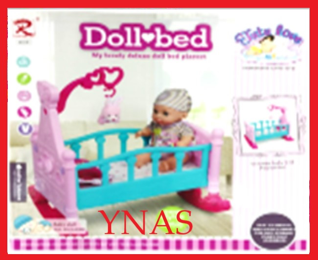 Детская игрушечная кукольная кроватка качалка с мобилем для кукол арт . 8118 , для кукол пупсов Baby born - фото 3 - id-p88462405