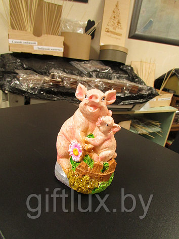 6530 Фигурка Свинка с монетами (копилка), 7*8*11 см, фото 2