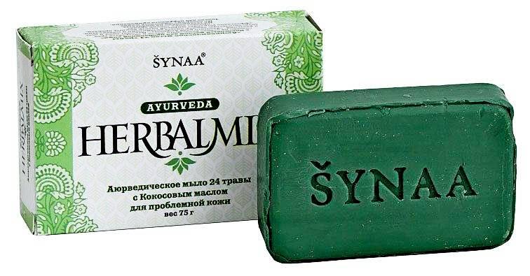Аюрведическое мыло 24 травы Synaa Herbalmix, 75г для проблемной кожи - фото 1 - id-p88544085
