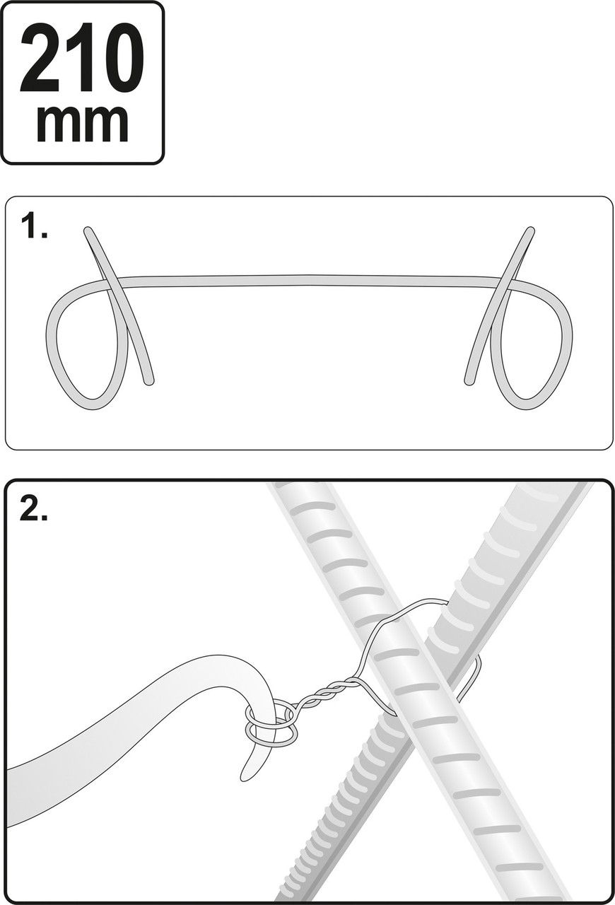 Крючок для вязки арматуры 210мм "Yato" YT-54230 - фото 4 - id-p88544368