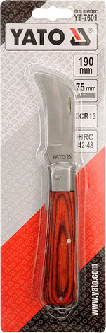 Нож складной с деревянной ручкой 190мм"Yato" YT-7601, фото 2