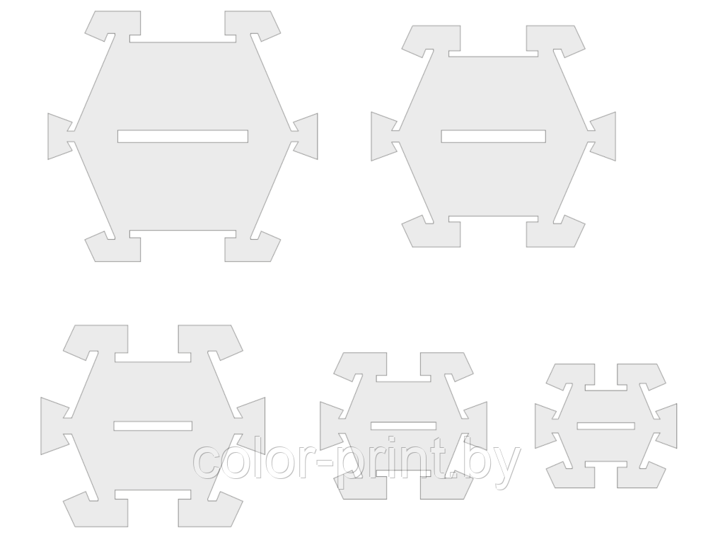 Набор шаблонов для бантиков , ПЭТ 0,7 мм (1уп = 5наборов) - фото 1 - id-p88546682