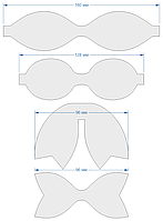 Набор шаблонов для бантиков , ПЭТ 0,7 мм (1уп = 5наборов) 160