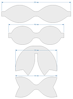 Набор шаблонов для бантиков , ПЭТ 0,7 мм (1уп = 5наборов) 200