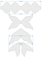 Набор шаблонов для бантиков , ПЭТ 0,7 мм (1уп = 5наборов) 160