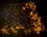 Гирлянда Айсикл (бахрома) светодиодный, 2,4 х 0,6 м, прозрачный провод, 230 В, диоды жёлтые, 88 LED NEON-NIGHT