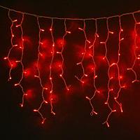 Гирлянда Айсикл (бахрома) светодиодный, 2,4х0,6 м, прозрачный провод, 230 В, диоды красные, 88 LED NEON-NIGHT