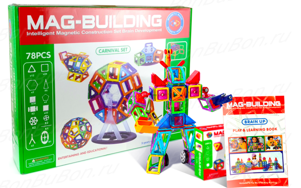 Магнитный конструктор Mag-Building Carnival GB-W78 78 элементов - фото 2 - id-p88593268