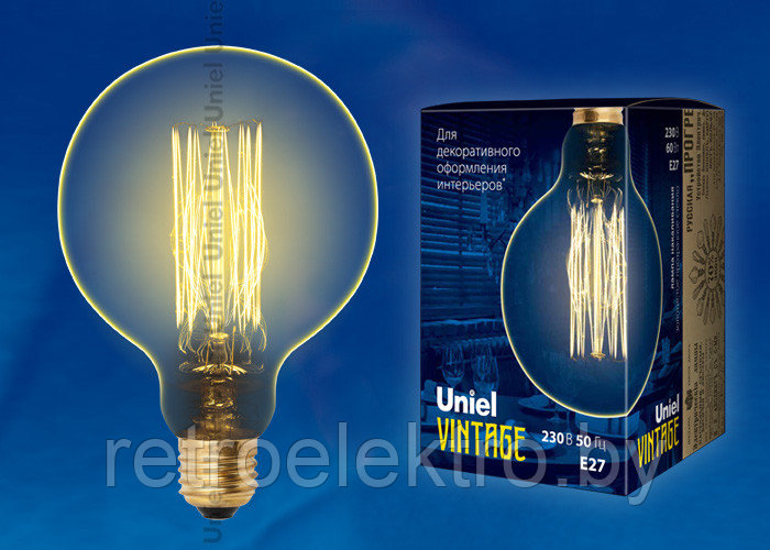 Ретро лампа накаливания Эдисона IL-V-G125-60/GOLDEN/E27 VW01 - фото 2 - id-p88625071